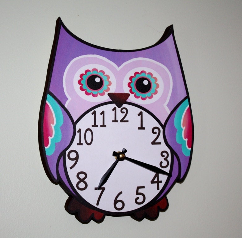 Set of 3 Pretty in Purple Owls 16x20 Stretched Canvases Baby Nursery CANVAS Bedroom Wall Art