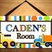 Set of 4 Boys Bright Construction Truck 16x20 Stretched Canvases Baby Nursery CANVAS Bedroom Wall Art