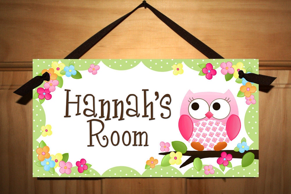 Owls Love Flowers Girls Nature Forest Bedroom Nursery WALL DECALS