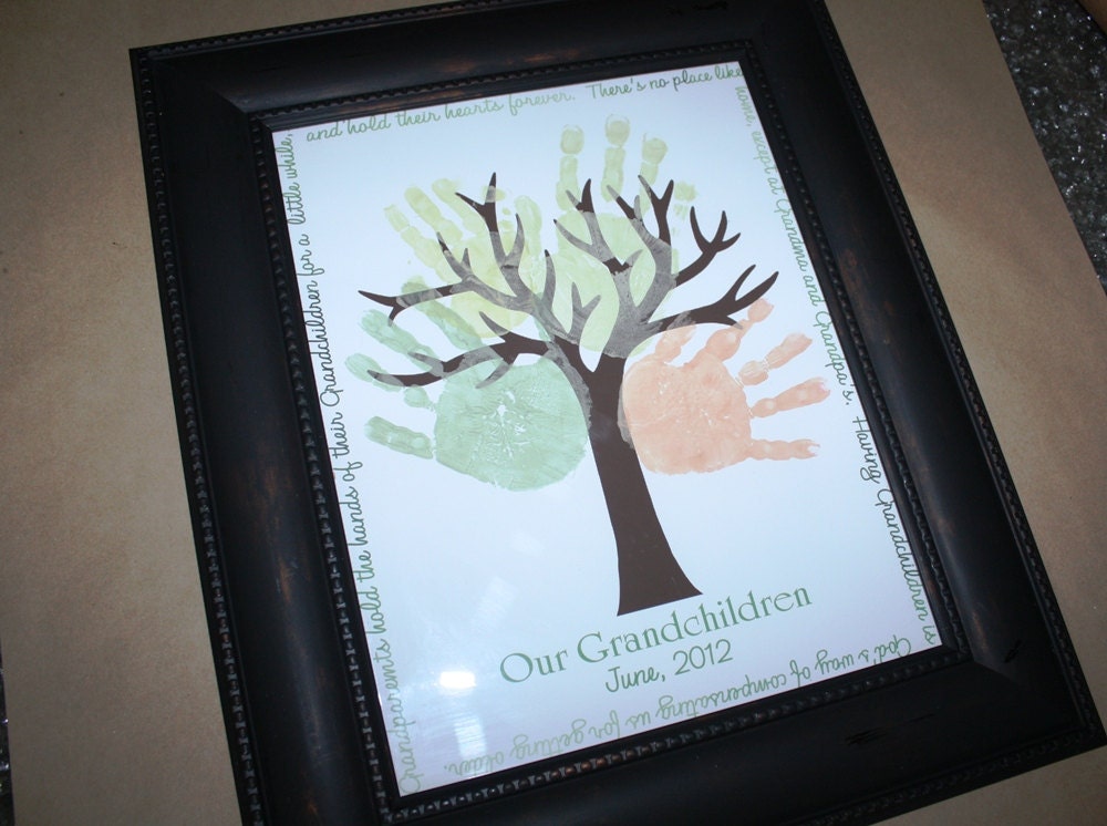 Grandchildren Tree of Love 11x14 Print - DIY Gift for the Grandparents with Kids Hand Prints