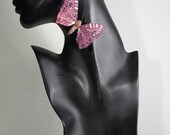 Mauve woods butterfly earrings