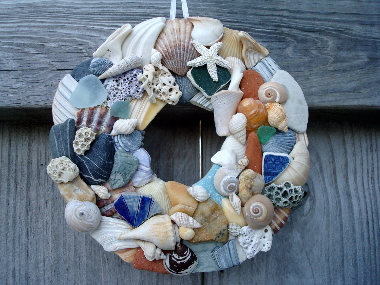 6 inch Shell Wreath - 6 inch Seashell Wreath