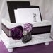 Wedding Card BOX - Wooden White Shabby Chic Box, Dark Plum/purple, Lilac and Gray, Custom colors available