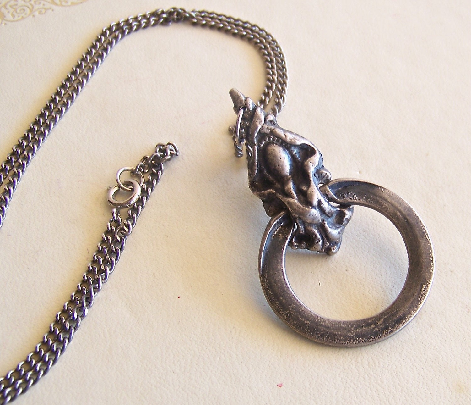 pull through - vintage drawer pull necklace