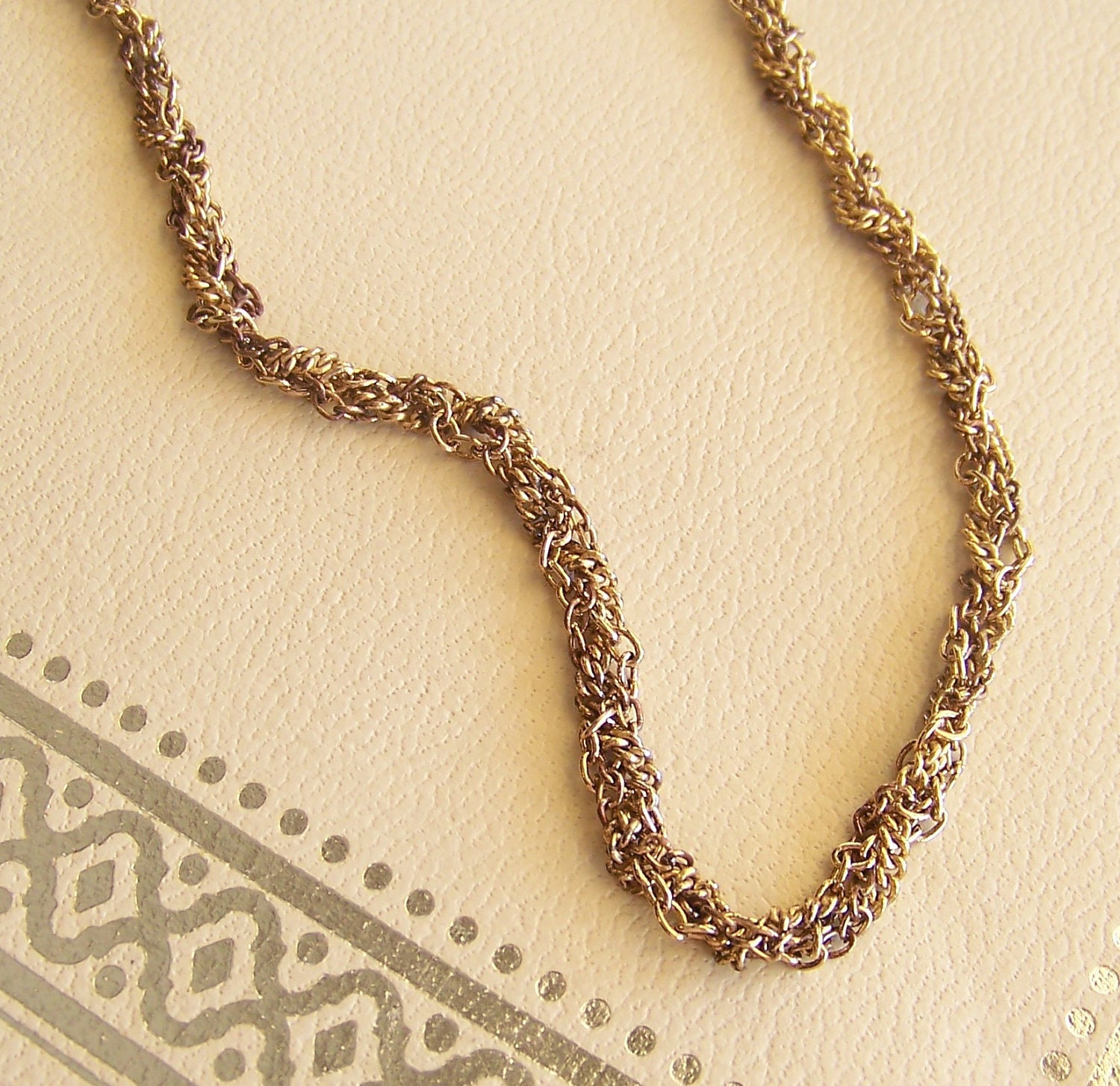twist chain gold necklace - vintage & recycled jewelry