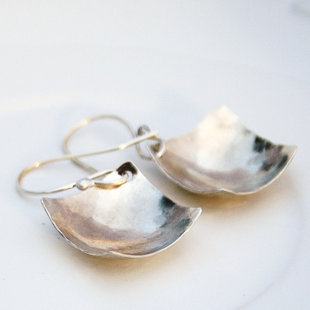 Handmade Sterling silver square earrings - BlueberryCream, серьги, сережки
