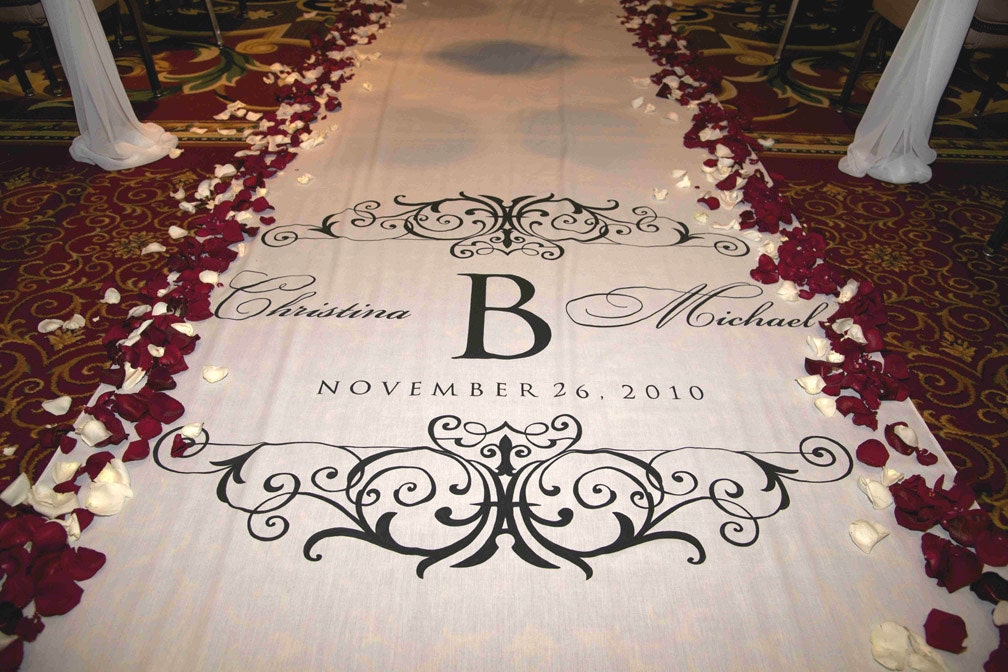 Aisle Runners, Custom Aisle Runners, with Monograms on Quality Fabric that Won't Rip or Tear
