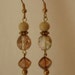 Earth Tones Glass Cube Dangle Earrings