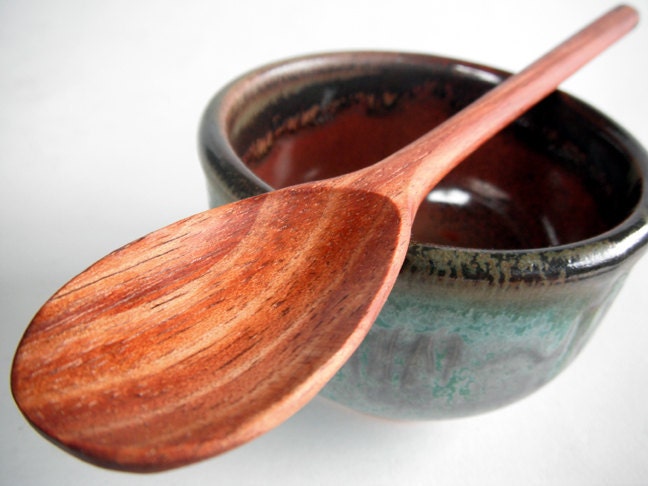 eco  reclaimed KOA hand carved hardwood tasting spoon