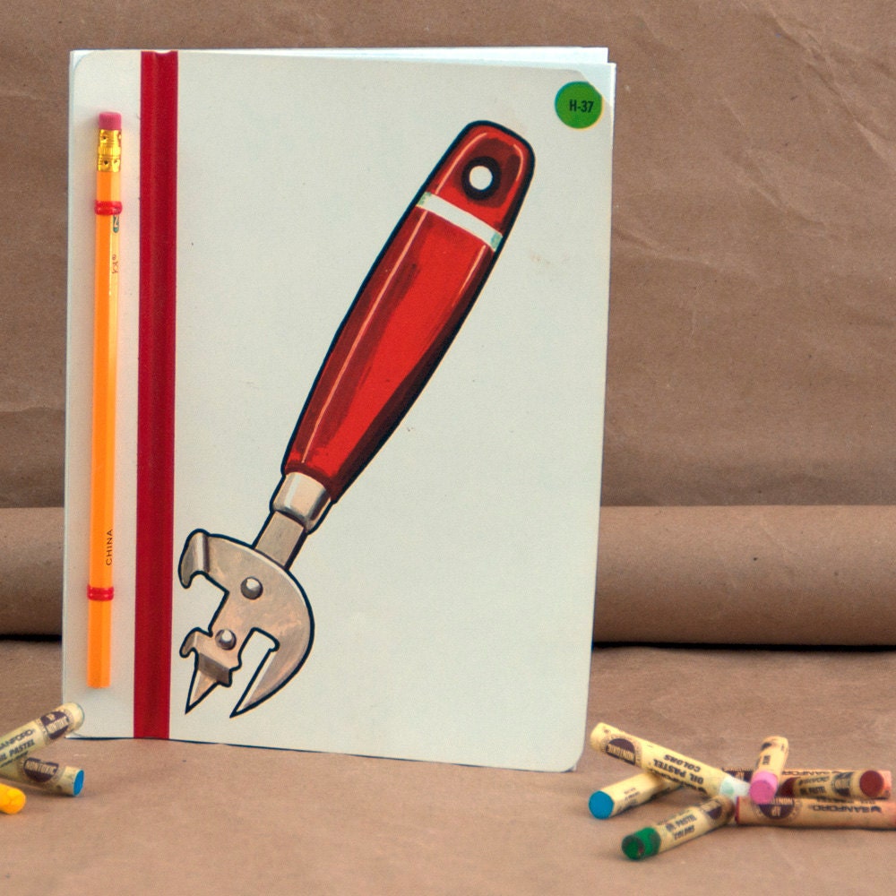Can Opener Flashcard Note Book or Journal with Retro Coolness