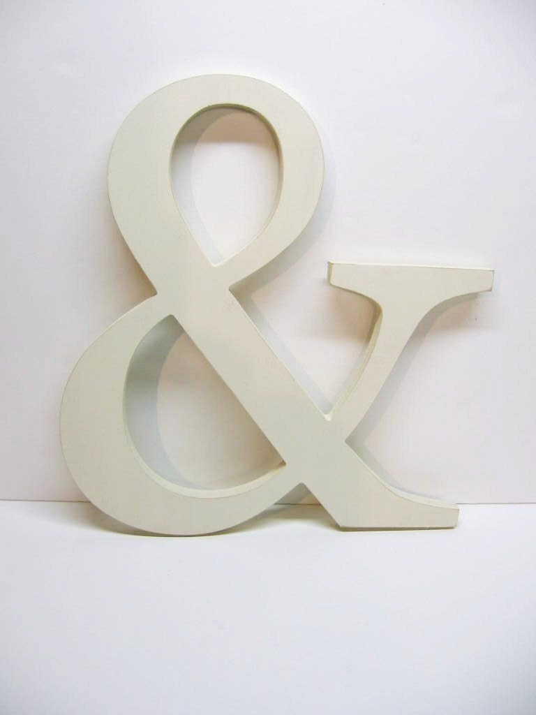 Wood AMPERSAND Sign - 15 inches - Creamy Off-White - Wedding Decor - Mr. & Mrs. - Photo Prop - Typography - Save the Date