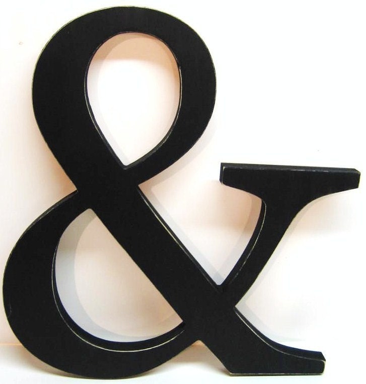 Wood AMPERSAND Sign -15 inches - Painted Black - Weddings - Mr. & Mrs. - Photo Prop - Save the Date - Typography