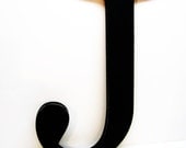 Wood Letter J Sign - 15 Inch - Painted Black - Distressed - Initial - Monogram - Personalized - Wall Decor - Wedding Decor - Shower Gift