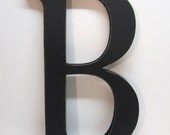 Wood Letter B Sign - 15 Inch - Painted Black - Distressed - Wall Decor -  Initial -  Monogram - Personalized - Wedding Decor - Shower Gift
