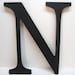 Wood Letter N Sign - 15 Inch - Painted Black - Distressed - Initial - Monogram - Personalized - Wall Decor - Wedding Decor - Shower Gift