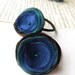 Ponytail holders with handmade satin and organza flowers (set of 2pcs)- PEACOCK BLOSSOMS (h33)