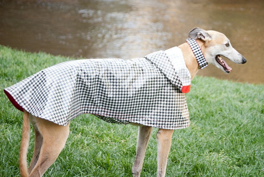 Dog Raincoat Slicker - Houndstooth - Large Breed