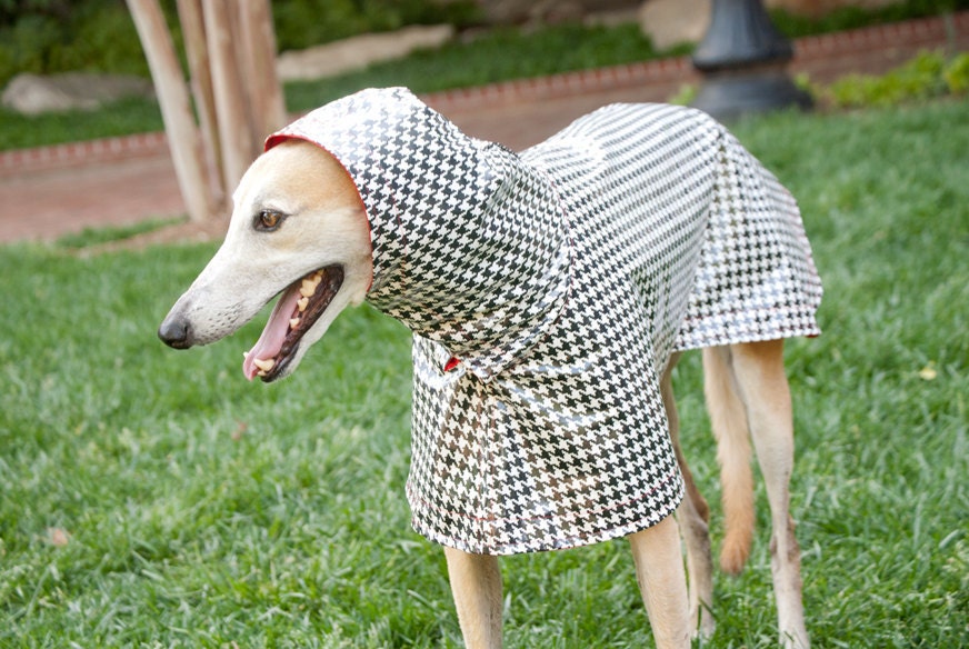 Dog Raincoat Slicker - Houndstooth - Large Breed