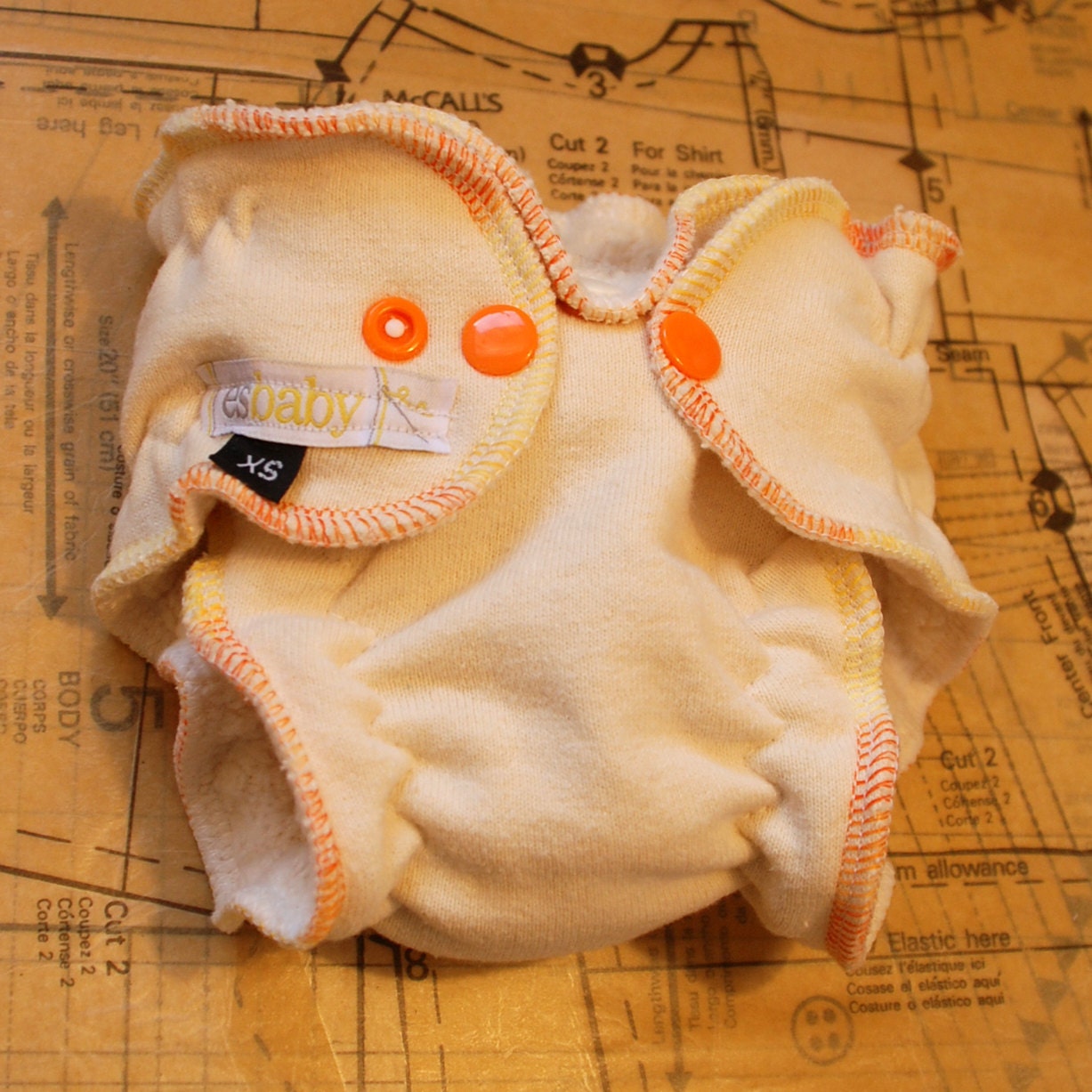 newborn fitted cloth diaper - organic esbasic - newborn