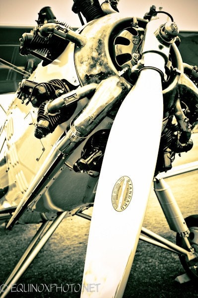 1930 vintage airplane 11x14 metallic fine art photograph