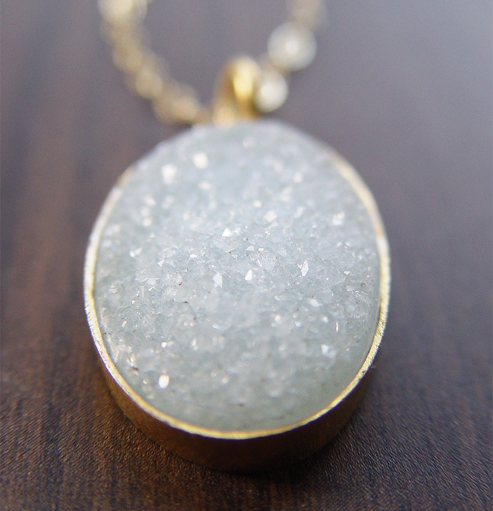 Vanilla Druzy Gold Necklace