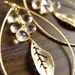 Citrine Leaf Hoop Earrings 14k Gold