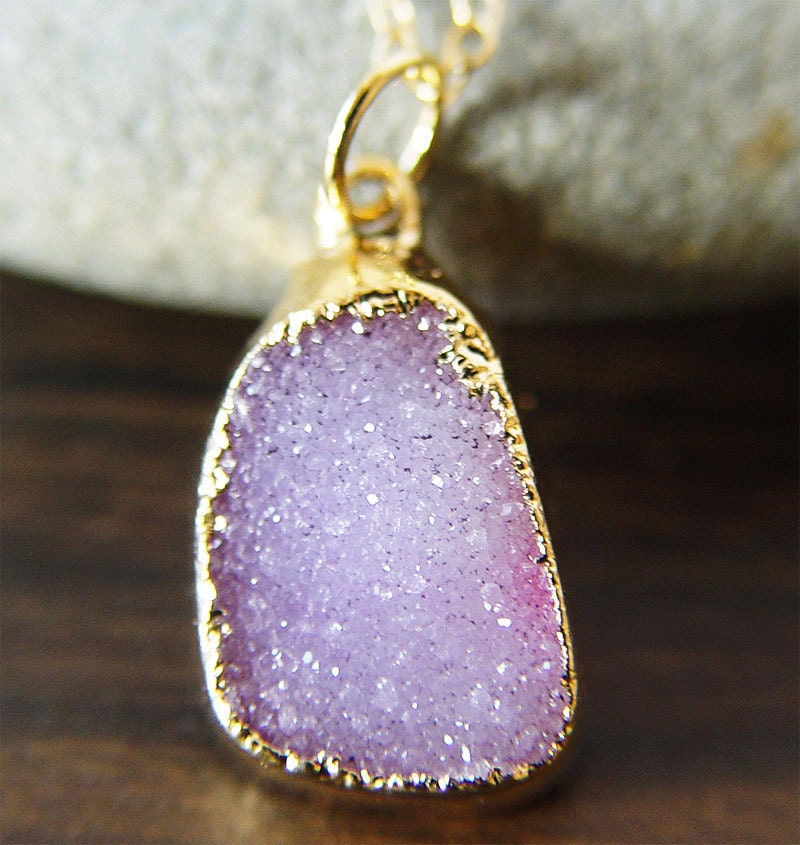 Lilac amethyst druzy Necklace