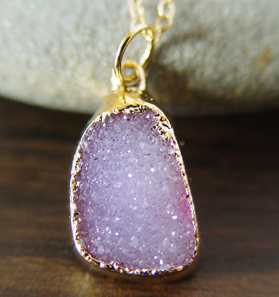 Lilac amethyst druzy Necklace