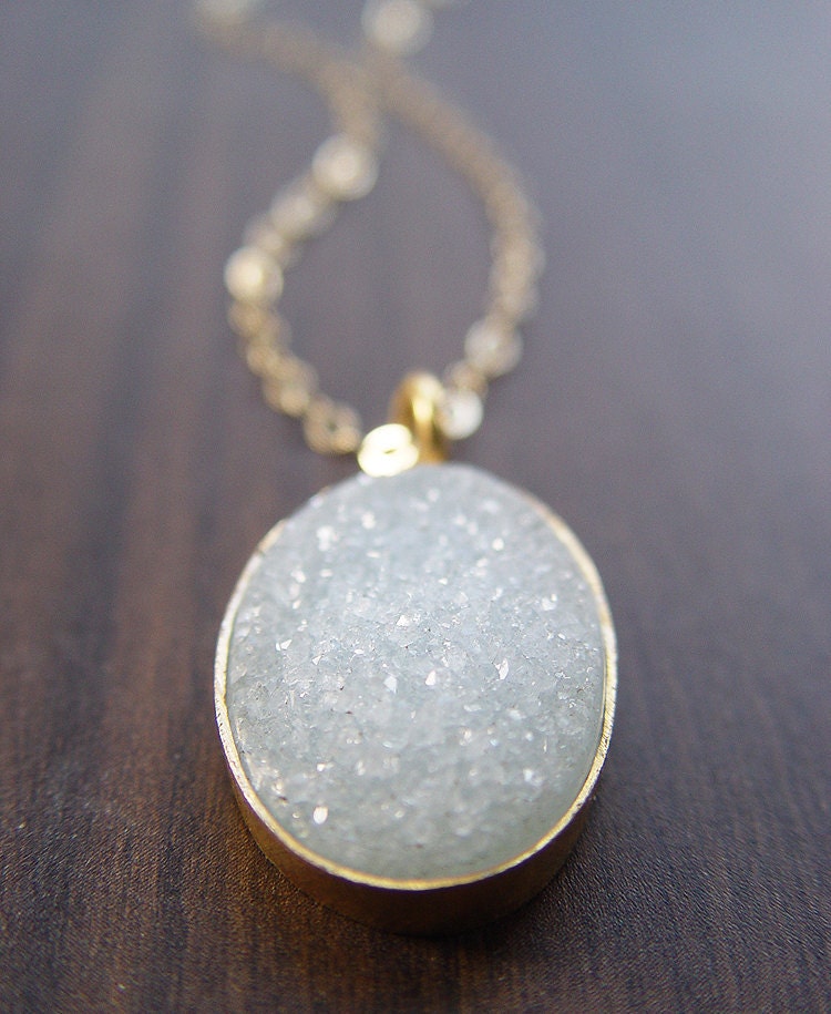 Vanilla Druzy Gold Necklace