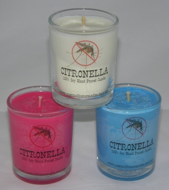 CITRONELLA Soy Candle Set Patriotic Red by SCENTSOFHUMORCANDLES
