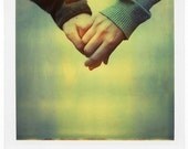 Polaroid art print of two hands in love - 8x10 - fine art print signed by its author