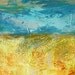 Original Abstract Landscape Minimalist Textured Painting "Stormy" 16x20 Canvas LindaSuzStudios