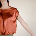 SAMPLE SALE Half Price Silk Blouse in Rust Orange