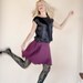 SAMPLE SALE Half Price Purple Mini Skirt, High Waisted, Flared, Handmade, Last One