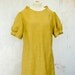 FABRIC BACKORDERED Mustard Yellow Mini Dress with raised neckline