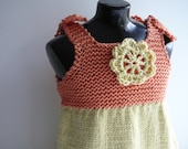 Handknit Child's Sun Dress     READY TO SHIP    Size 12 to 18 months