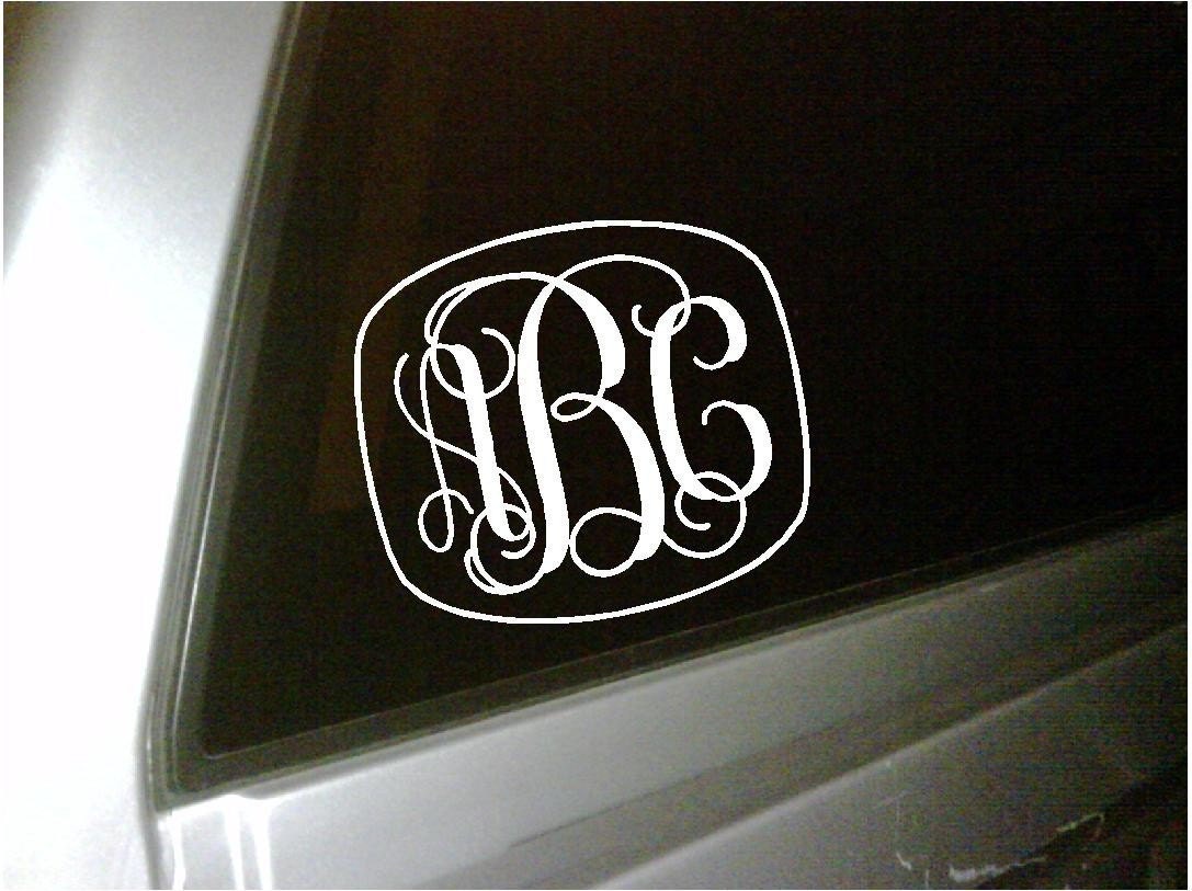Custom monogram car decal...buy 2 get the 3rd for FREE...plus FREE shipping