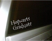 Hogwarts Graduate car decal...vinyl lettering...buy 2 get the 3rd for free...plus FREE shipping