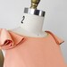 vintage 50s 60s dress // Peach Cocktail Dress with Dramatic Ruffle and Plunging Back