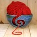 Blue Spiral Knitting Bowl 2