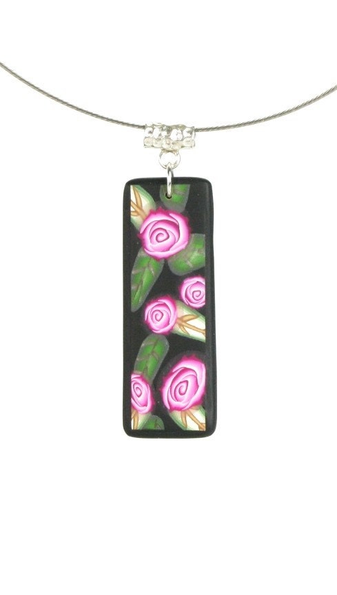 Flower Necklace - Polymer Clay Jewelry - Clay Jewelry - Jewelry - Gift Idea - Rose Necklace - Pendant Necklace - Clay Necklace - Art Jewelry