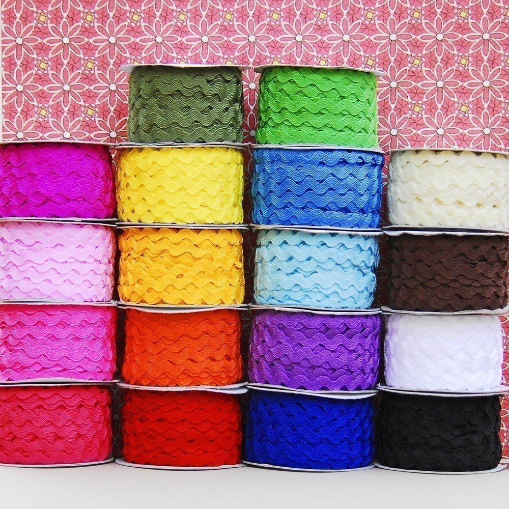 JUMBO RICK RACK, 5/8ths inch, 20 yards, 10 colors of Ric Rac