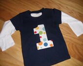 Infant/Toddler Boys First 1st Birthday Primary dot LONG SLEEVE 2 in 1 Shirt 12-18m