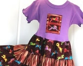 Colorful Carousel Horse Lover Little Girl Dress 2T 3T 4T 5 6 7 8 10 12 14 Purple Twirl Dress Spring 2013 Children's Clothes Girls Clothing