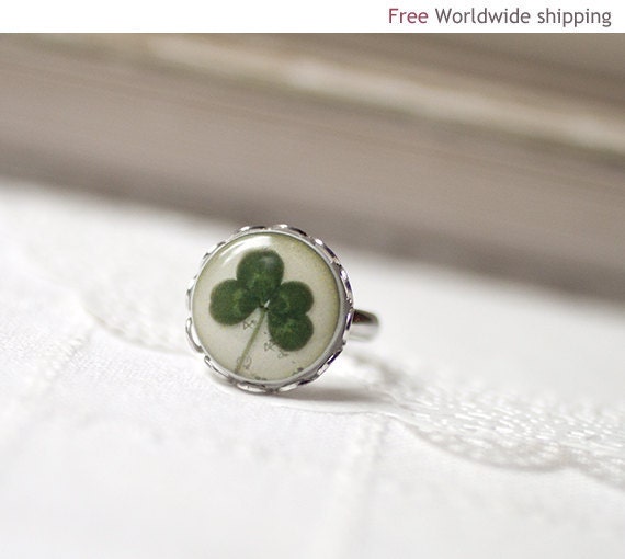 Four leaf Clover ring - Lucky ring - Jewelry for her (R012)