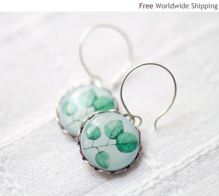 Mint Leaves earrings  (E017)