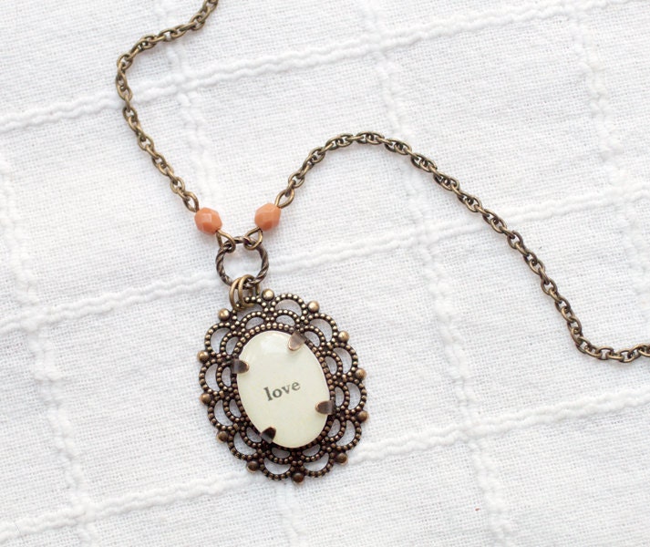Word Love necklace - Personalized necklace  (N016)