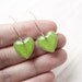 Green leaf earrings - Nature I heart - Heart earrings (E066)
