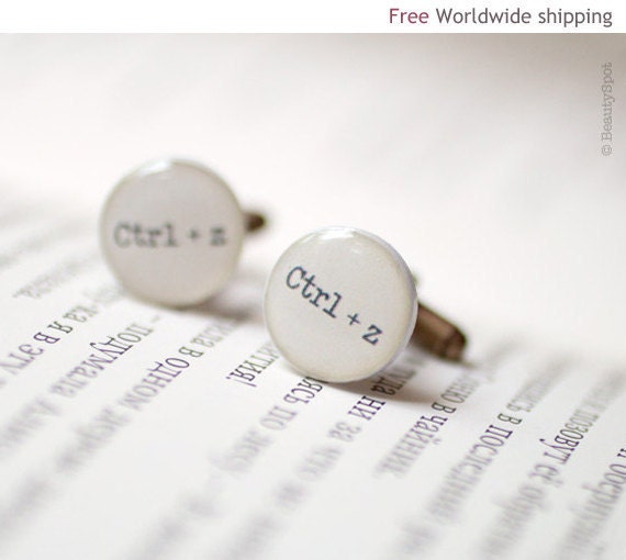 Geek Cufflinks - Keyboard Ctrl-Z - Cuff links for men (C001)