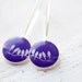 Purple earrings - Bird on Branch (E039)